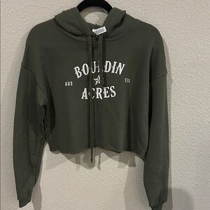 Bella Canvas Olive Green Cropped Hoodie